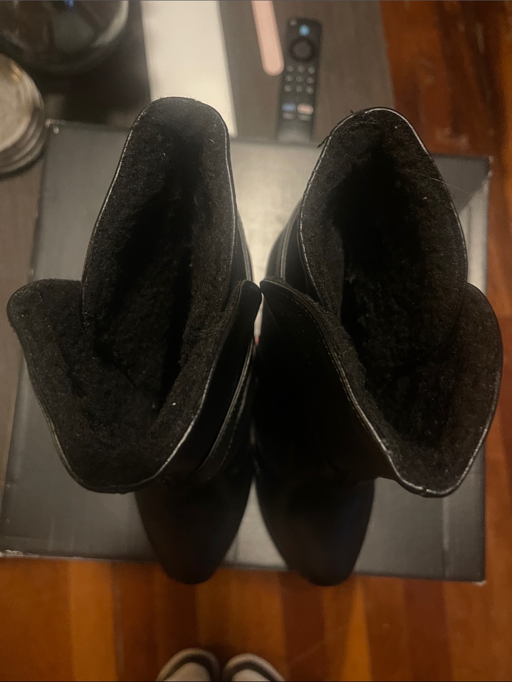 JustFab Black Stiletto Platform Ankle Boots - Picture 6 of 7
